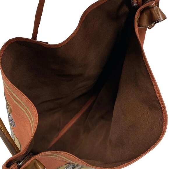 Auth HERMES Silky City PM - Orange Beige Multi Silk Veau Barenia Square M - Picture 16 of 16